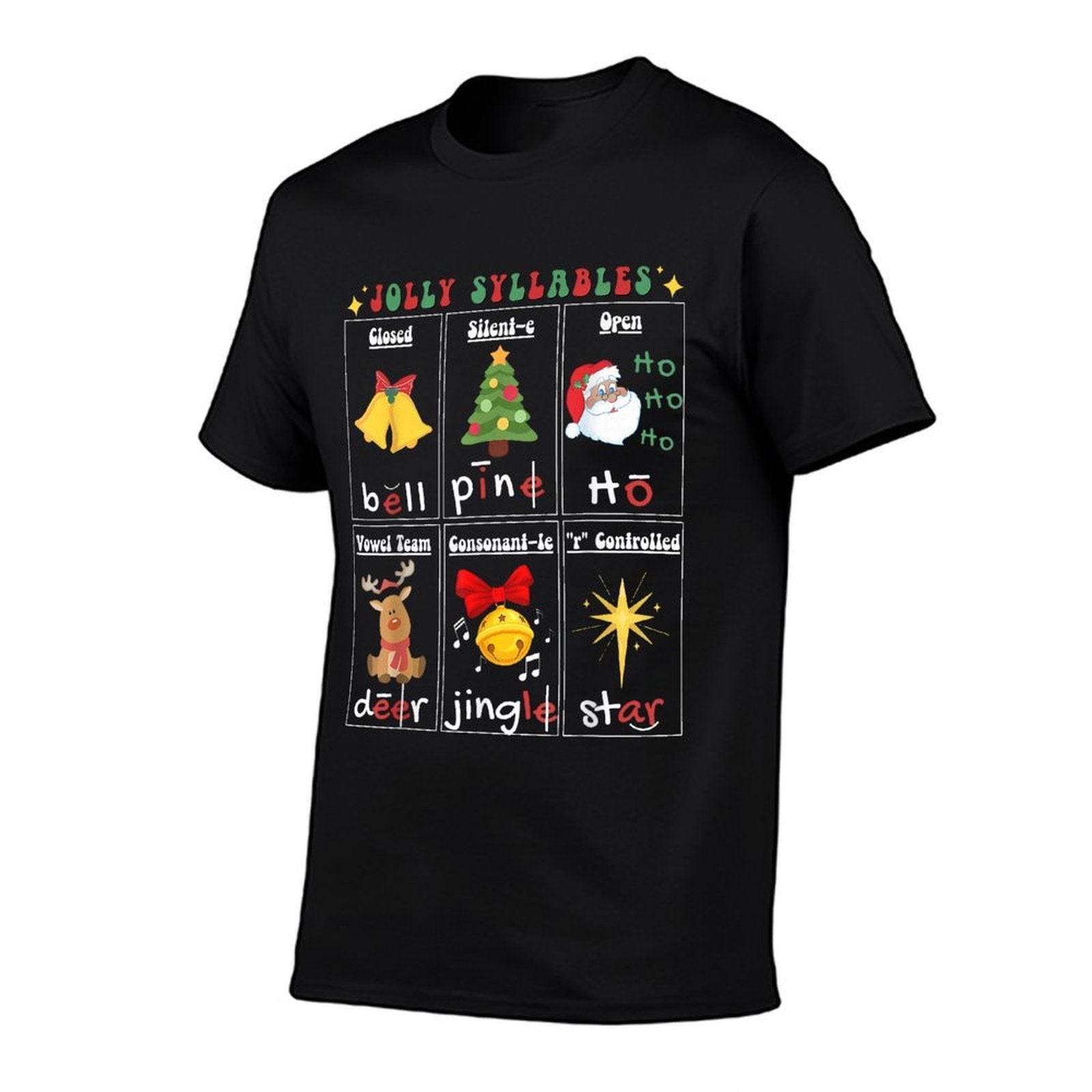 Christmas Reading Teacher Syllable Types Phonemic Awareness  Versatile T-Shirt