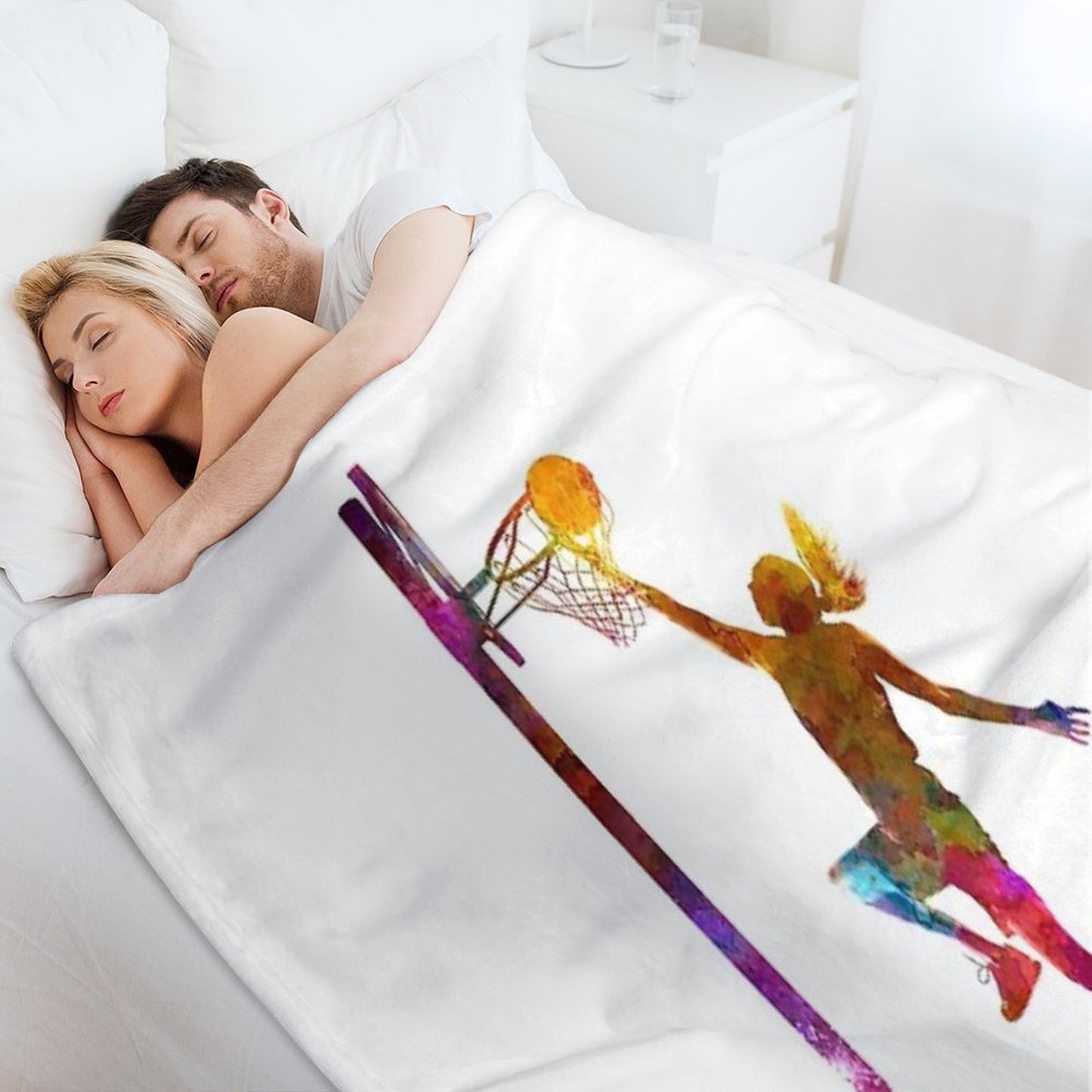 Young Woman Basketball Player 04 Wrinkle-free Throw Blanket