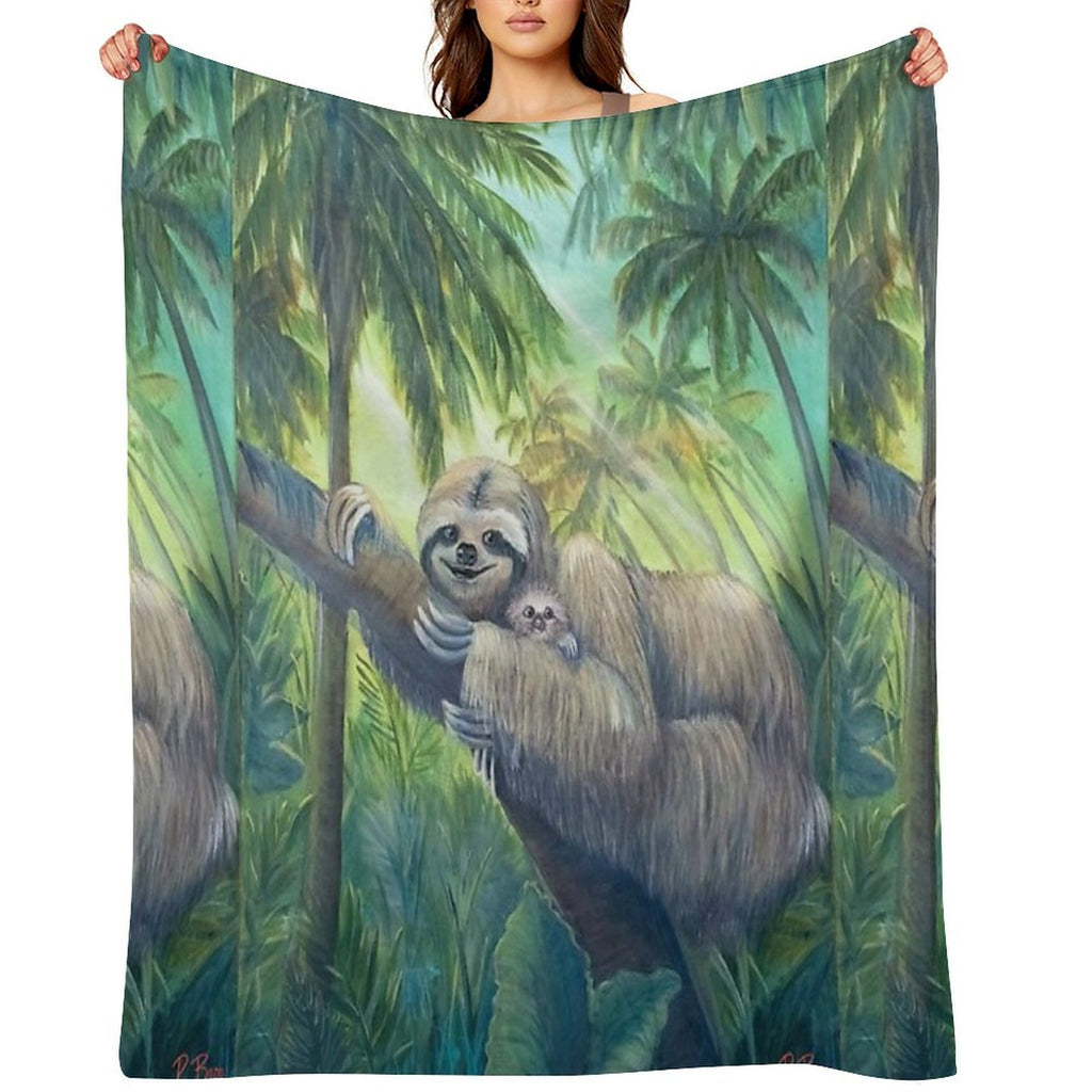 A Sloth Mother's Love All-season Throw Blanket