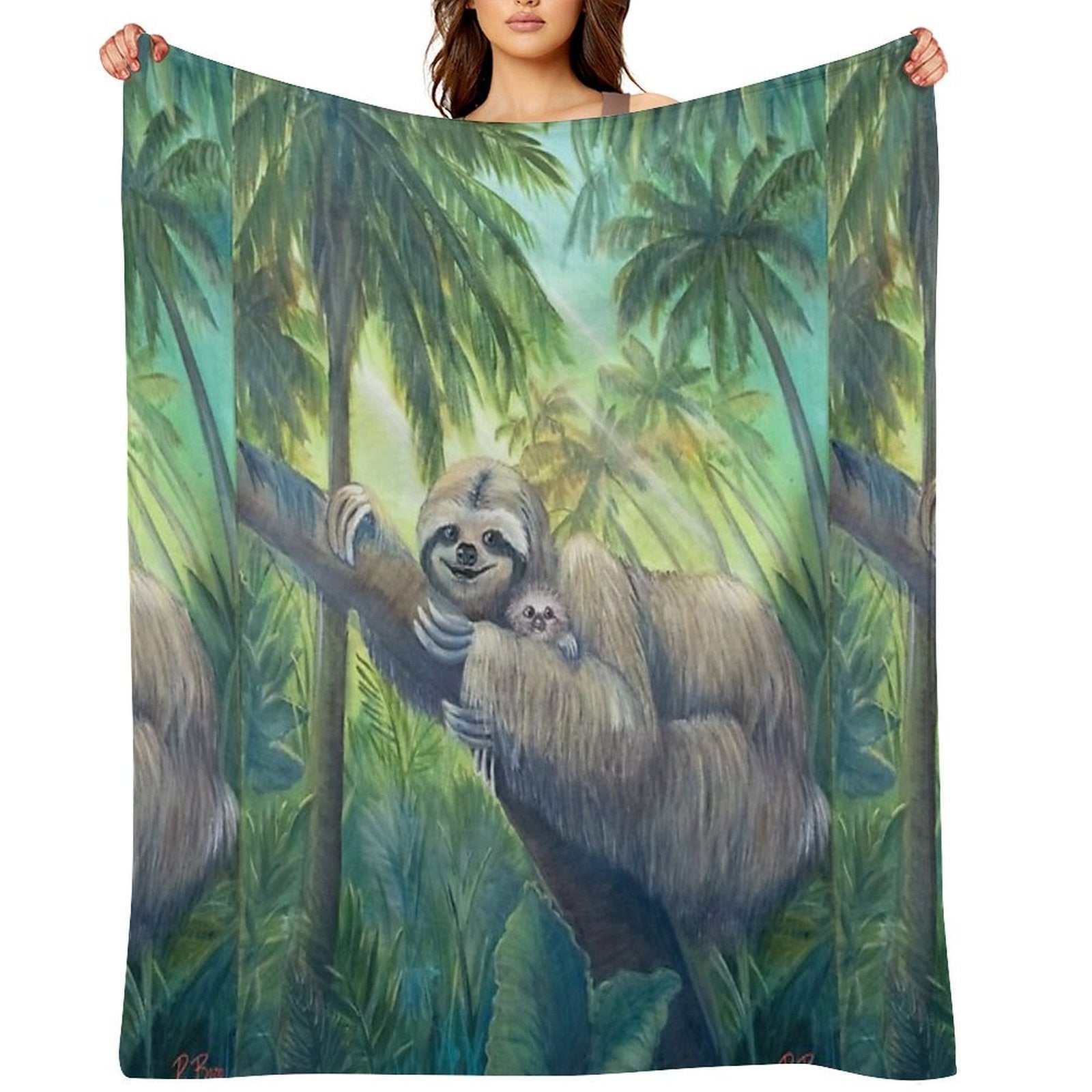 A Sloth Mother's Love All-season Throw Blanket