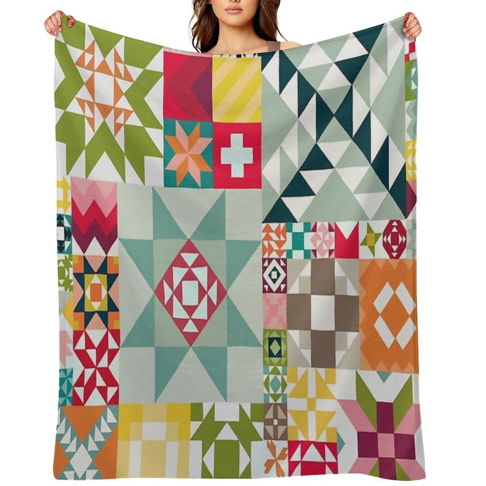 All Over Quilt Print Gift-ready Throw Blanket