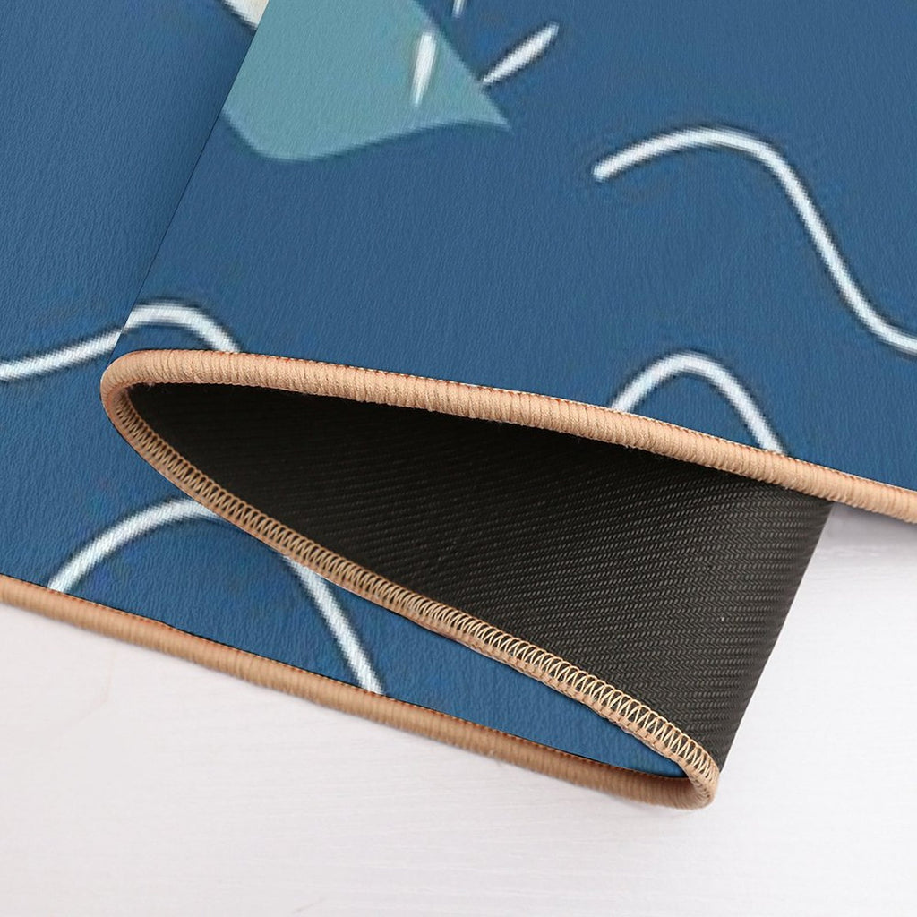 Retro Samurai Shark  Fade-Resistant Bath Mat