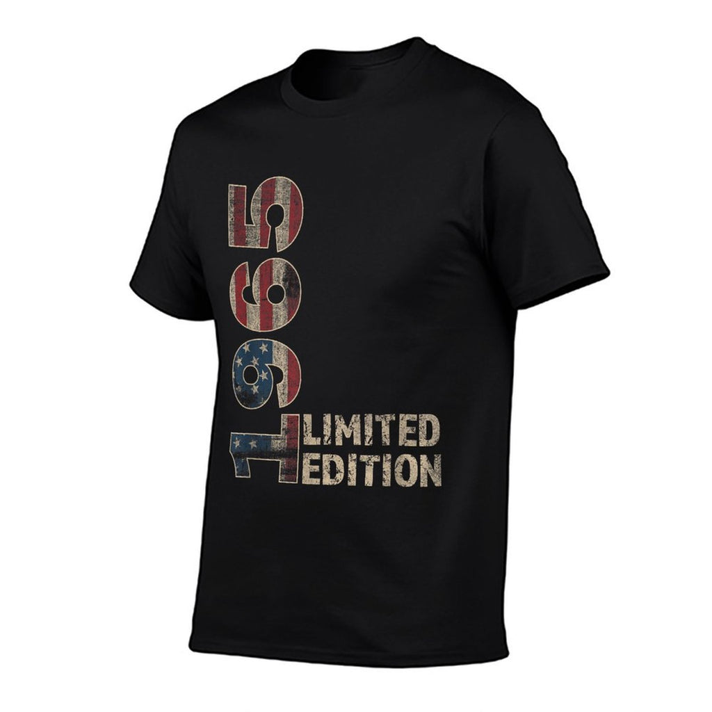 60th Birthday Gift Men Vintage Born 1965 Turning 60 Year Old  Ribbed Collar T-Shirt