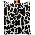 Classic Cowhide Pattern - Black And White Animal Print Design All-season Throw Blanket
