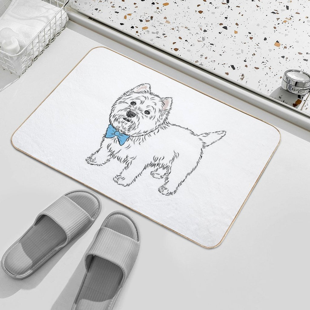 My Little Westie  (please Message Me BEFORE You Order to Add Your Own Name) Durable Bath Mat