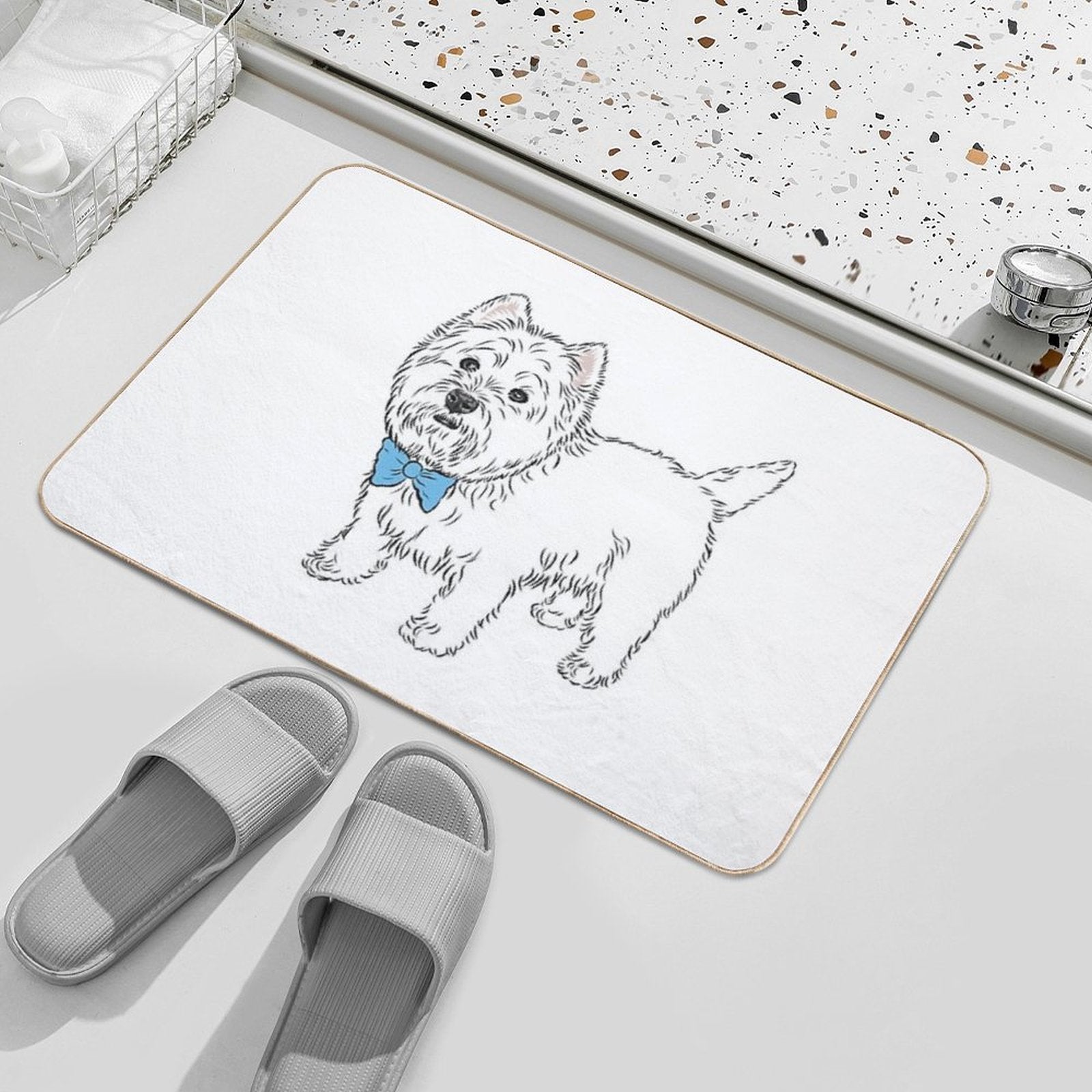My Little Westie  (please Message Me BEFORE You Order to Add Your Own Name) Durable Bath Mat