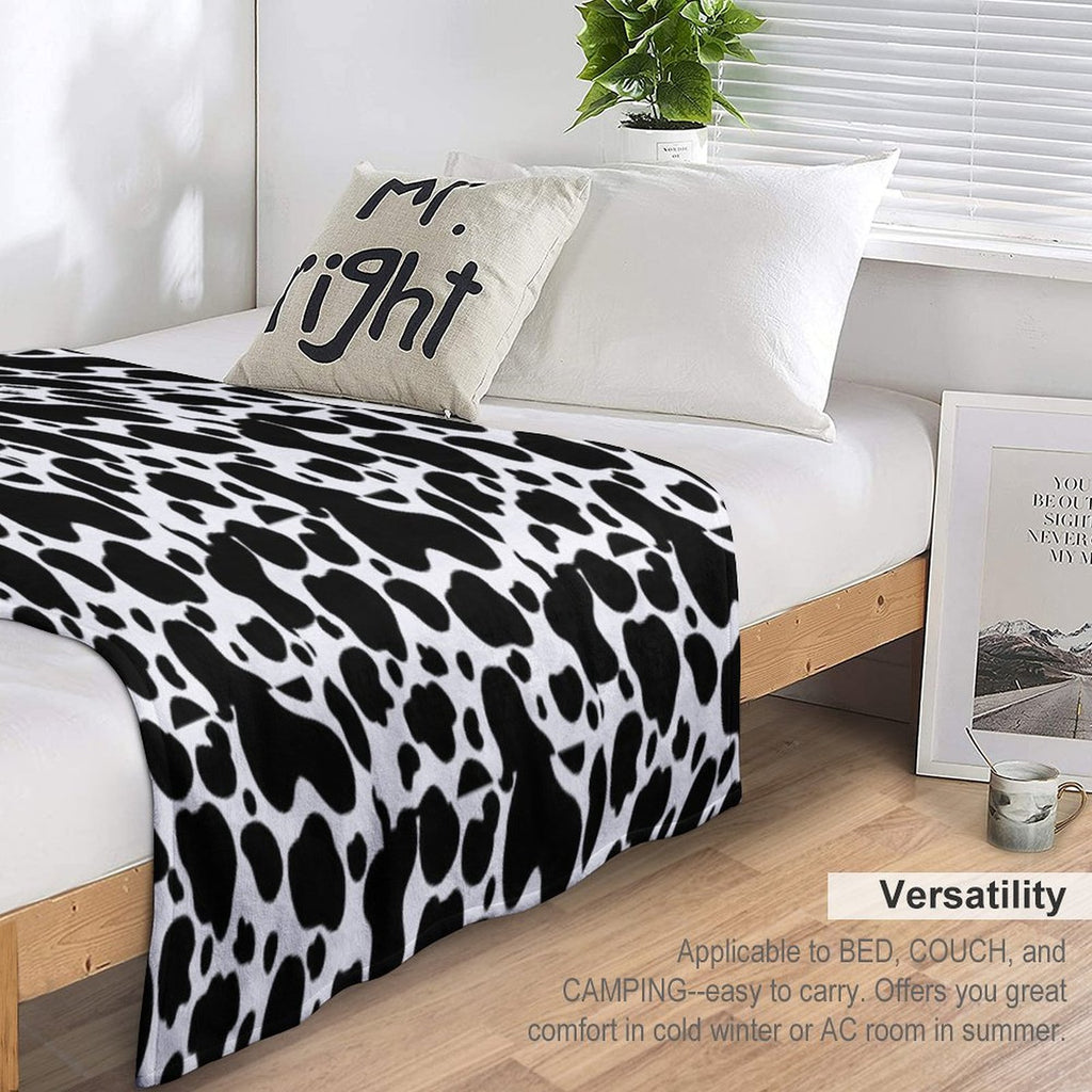 Cow Print Shrink-resistant Throw Blanket