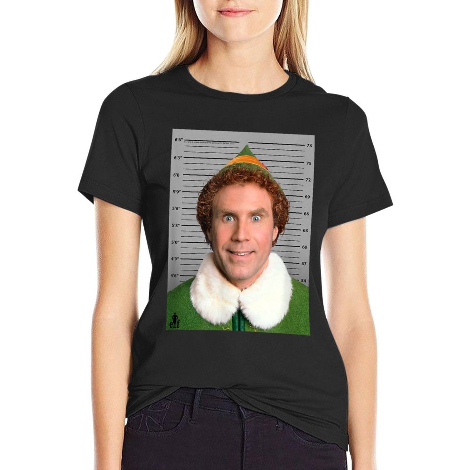 Elf Buddy Hobbs As Will Ferrell Mugshot Christmas Movie  Quick-drying T-Shirt
