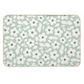Bold Retro Daisy Flowers – Sage Green – Playful Floral Design  Absorbent Bath Mat