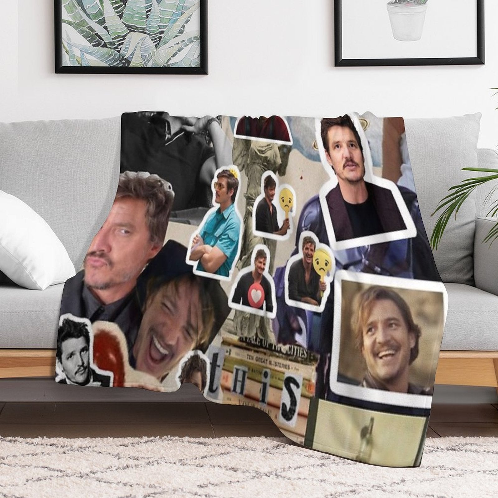 Pedro Pascal Photo Collage Easy Care Throw Blanket