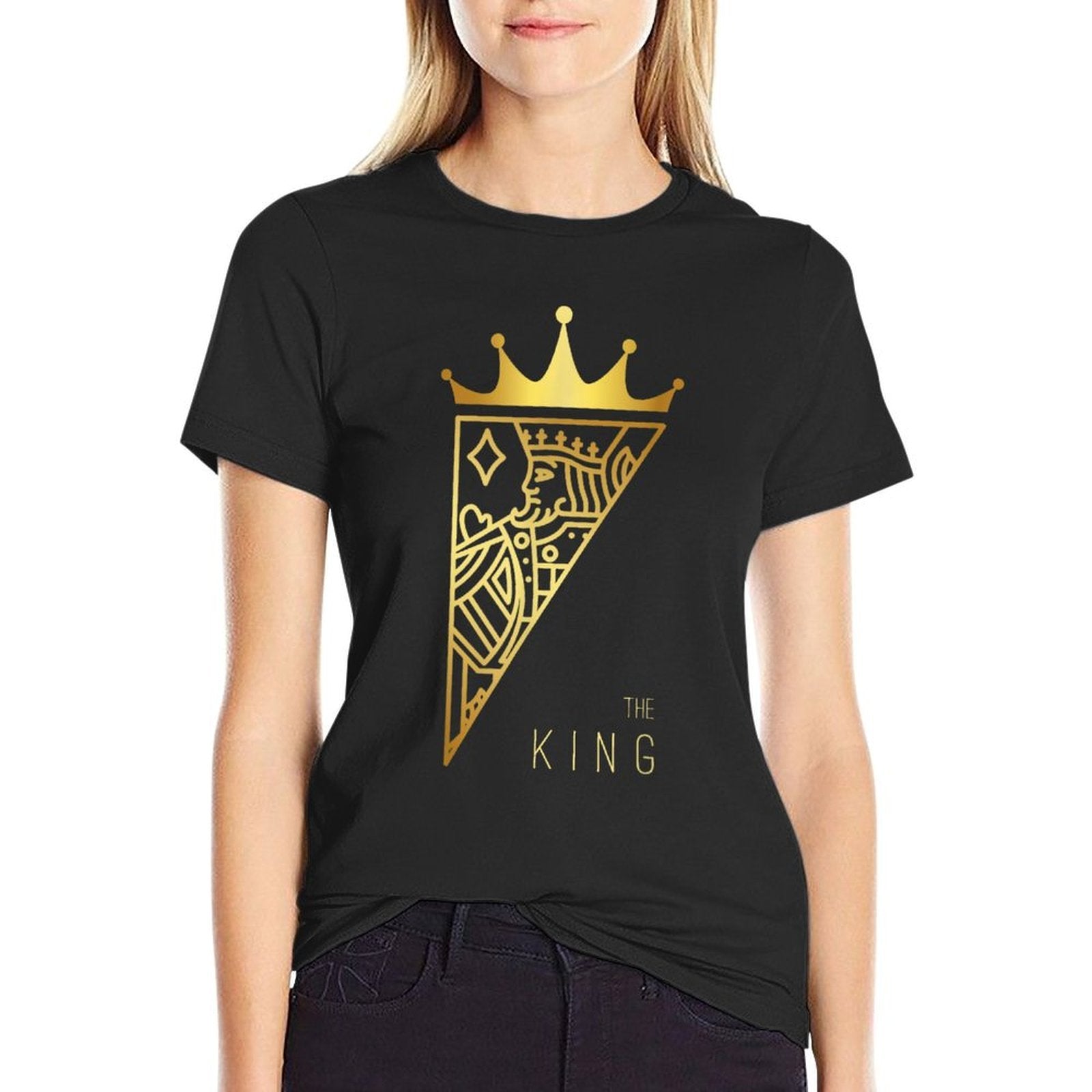 The King Card Funny Cute Couple Lover Gift  Slim-fit Cut T-Shirt