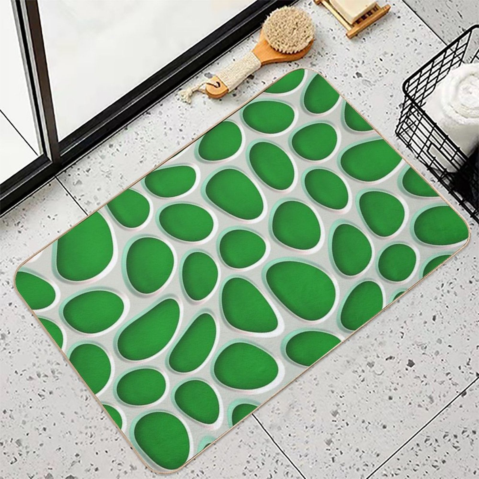 Cluster of Holes on Green  Eco-Friendly Bath Mat