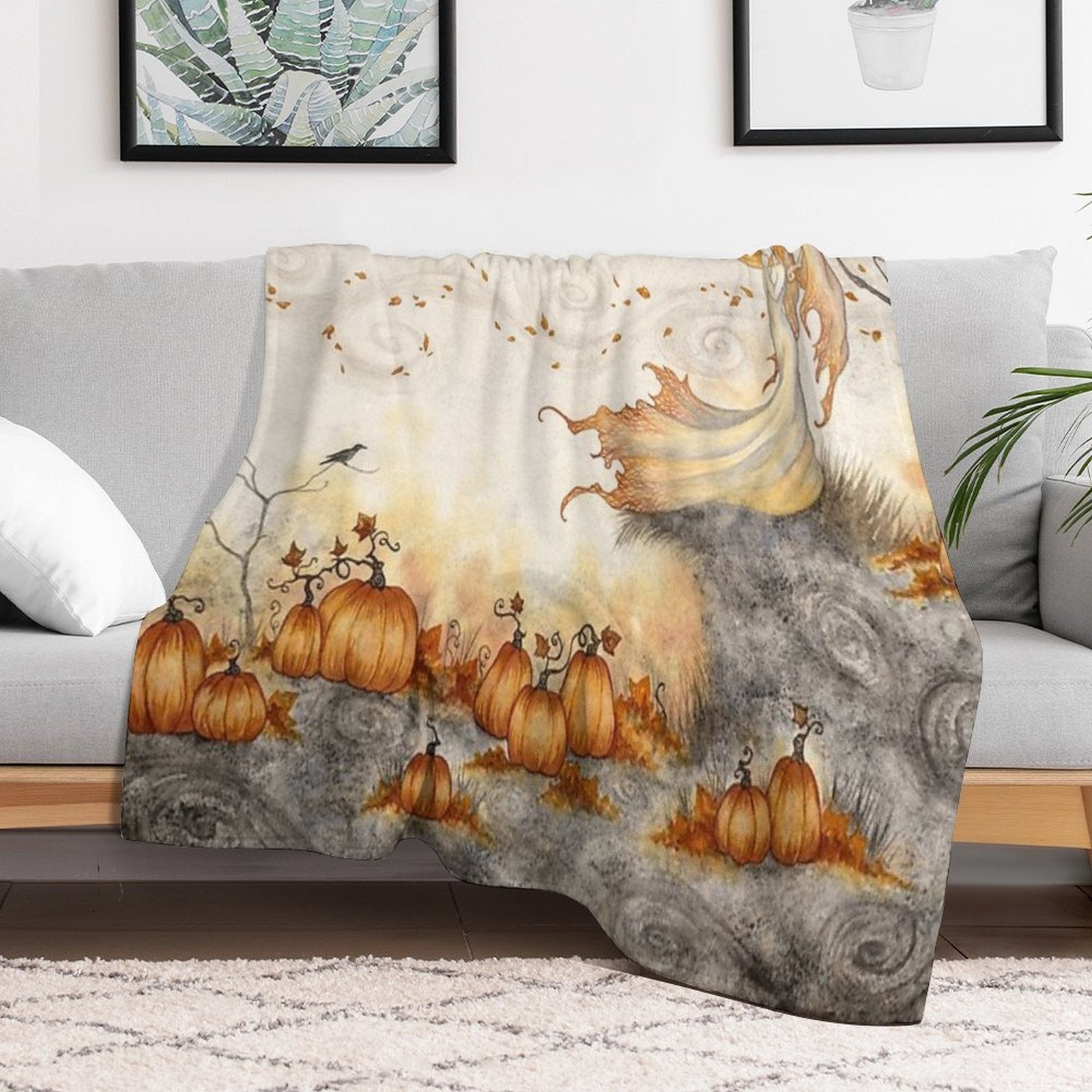 Whispers in The Pumpkin Patch Compact Throw Blanket