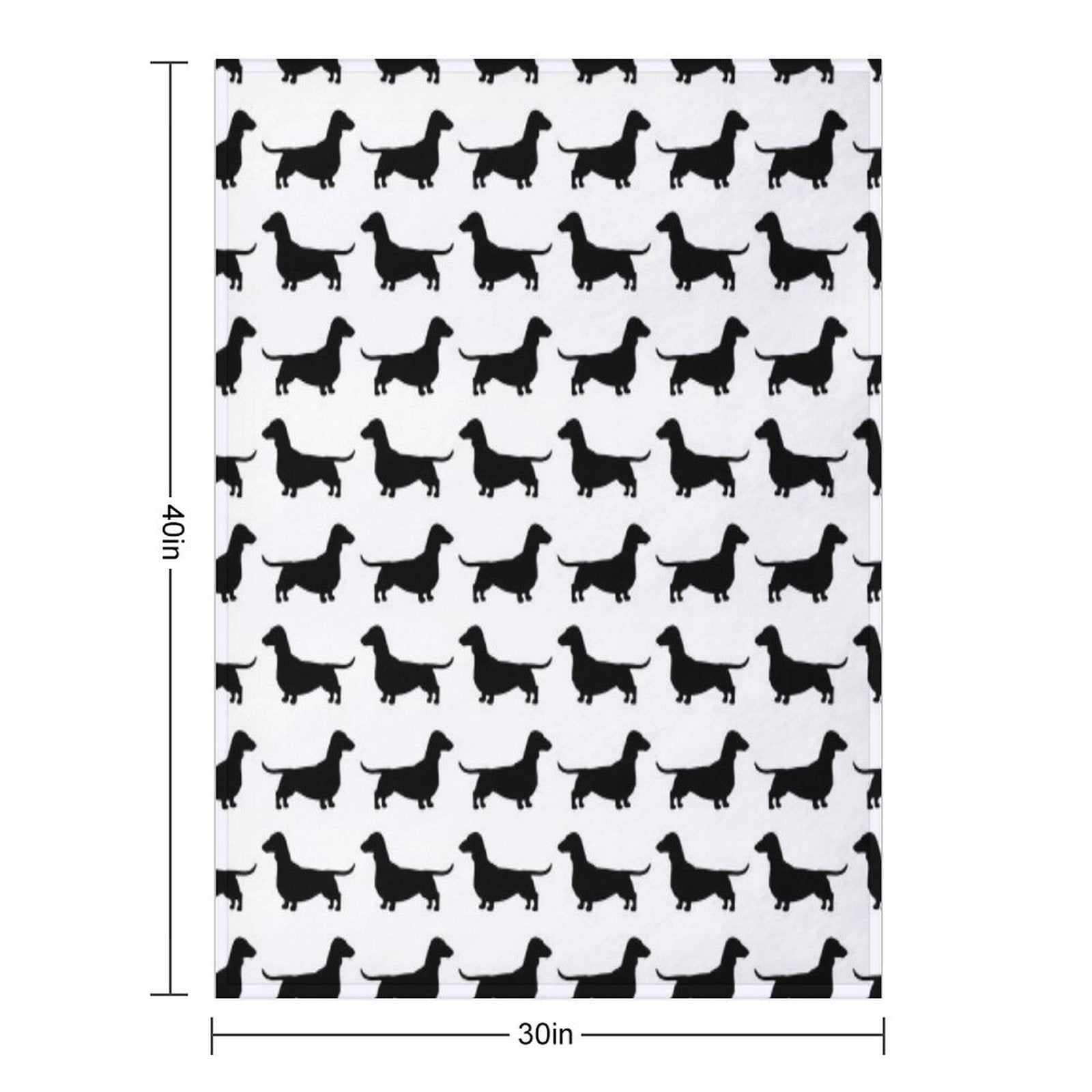 Dachshund Dog Silhouette(s)  Smooth Coated Wiener Dog Velvety-soft Throw Blanket