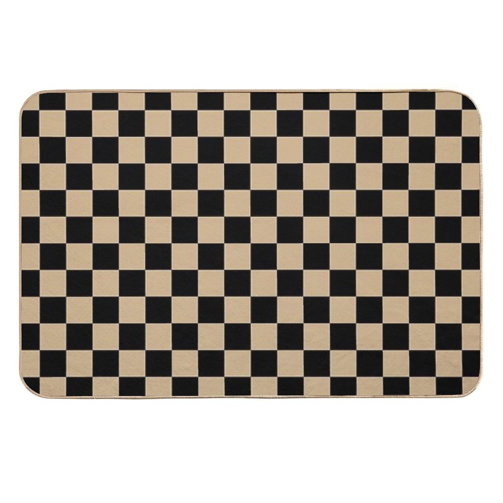 Black And Tan Brown Checkerboard  Versatile Bath Mat