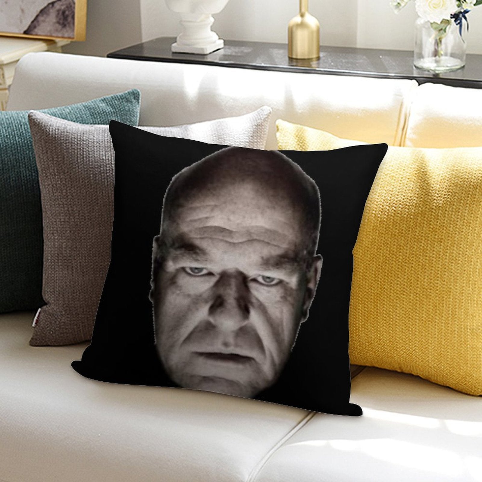 Hank Staring Meme Soft High-Density Material Throw Pillow