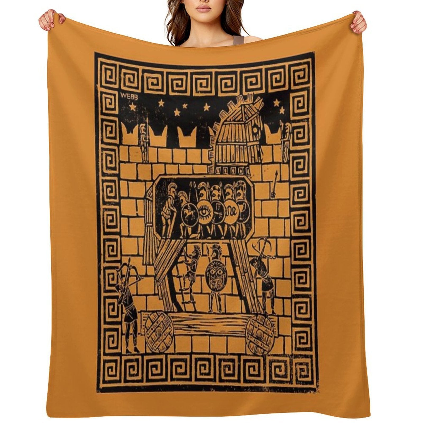 Trojan Horse Machine-washable Throw Blanket