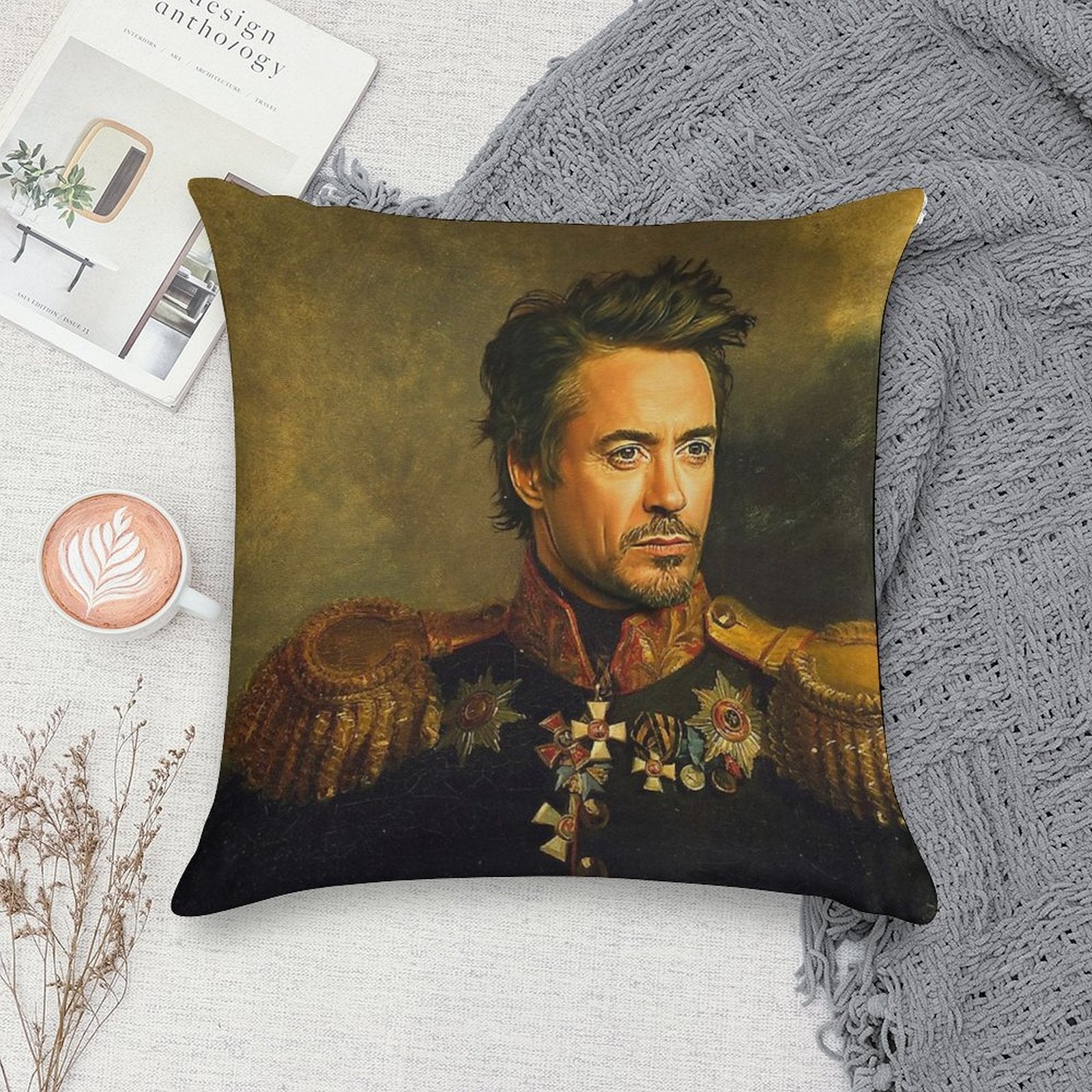 Robert Downey Jr - Replaceface Soft Gift Ready Throw Pillow