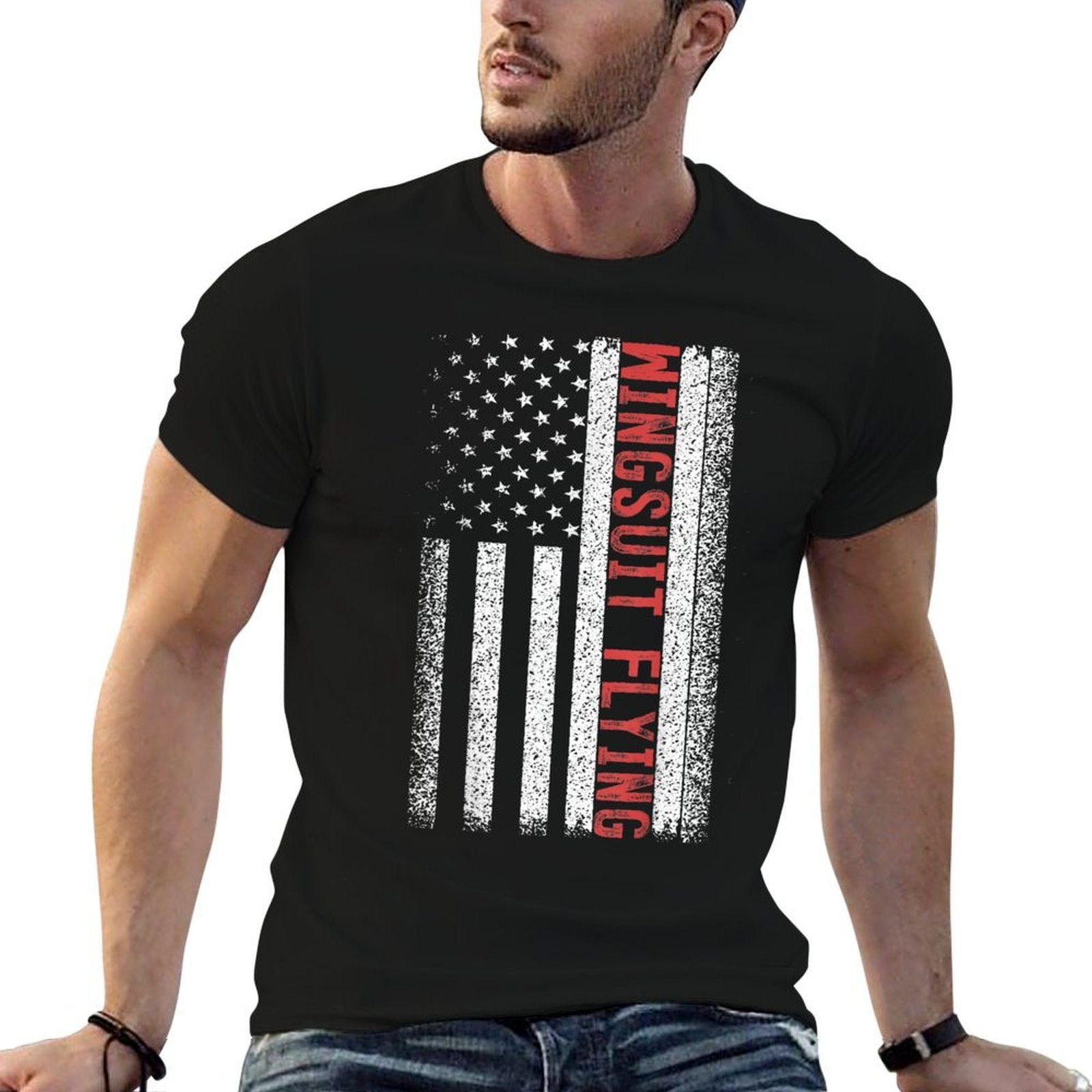 Wingsuit Flying American 4th of July  Polyester Blend T-Shirt