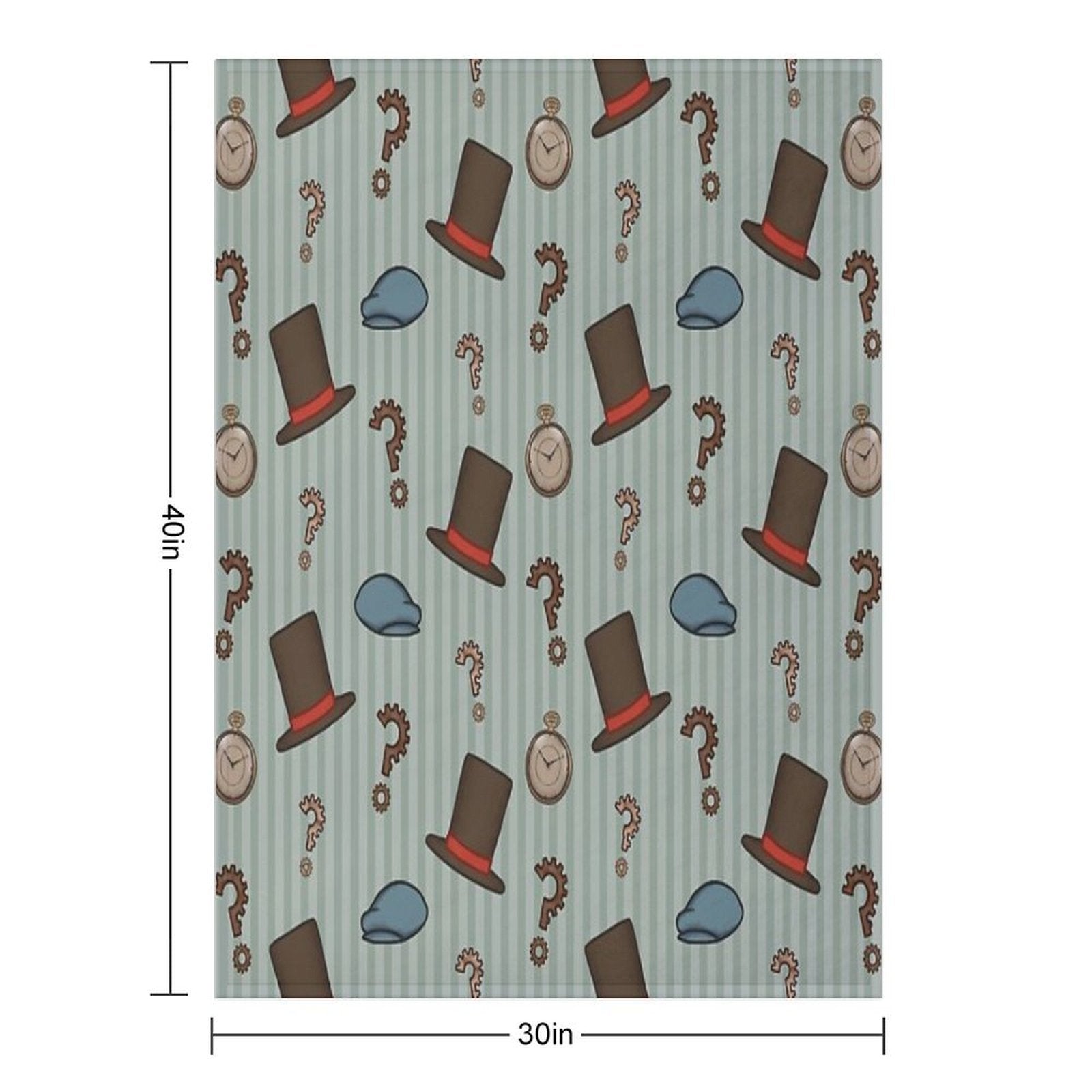 Professor Layton Repeated Pattern (Green) Easy Care Throw Blanket