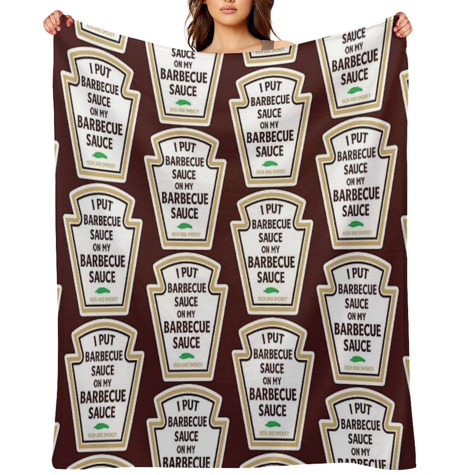 I Put Barbecue Sauce on My Bbq Sauce Machine-washable Throw Blanket