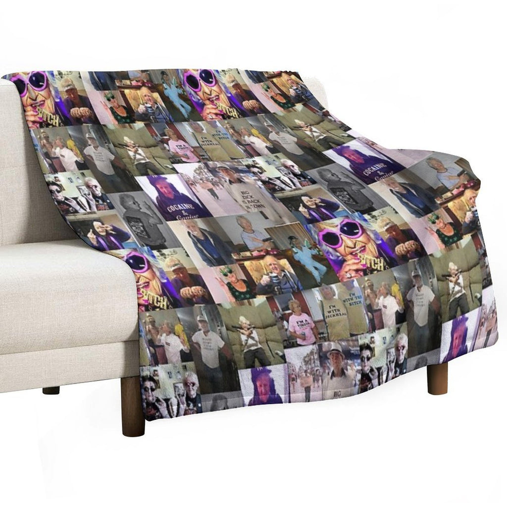 Funny Grandparents Aesthetic Collage Lightweight Throw Blanket