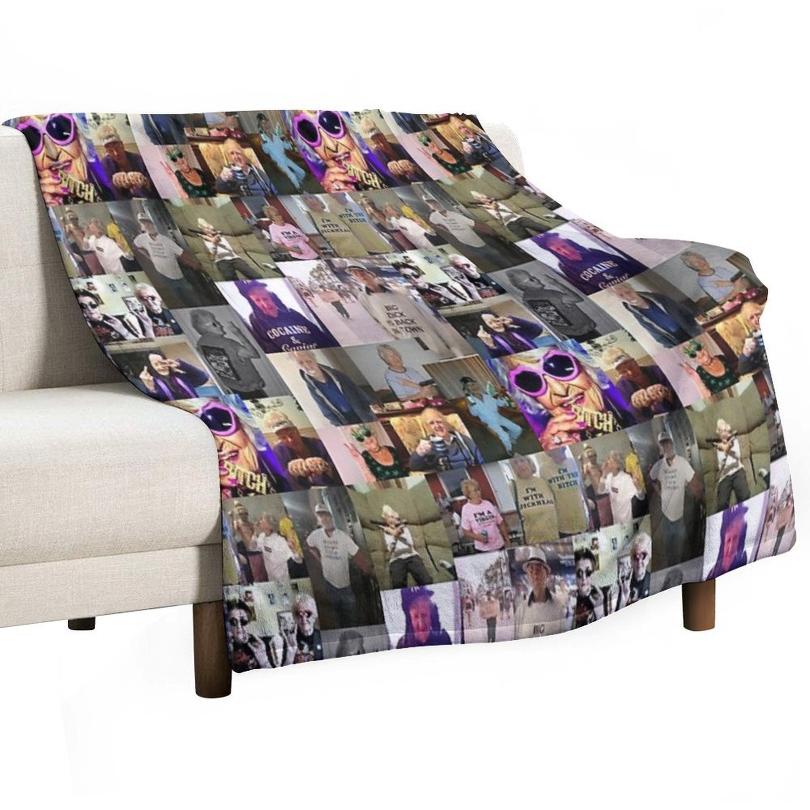 Funny Grandparents Aesthetic Collage Lightweight Throw Blanket