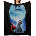 E.T. The Extra Terrestrial (1982) Movie Classic . Premium Throw Blanket