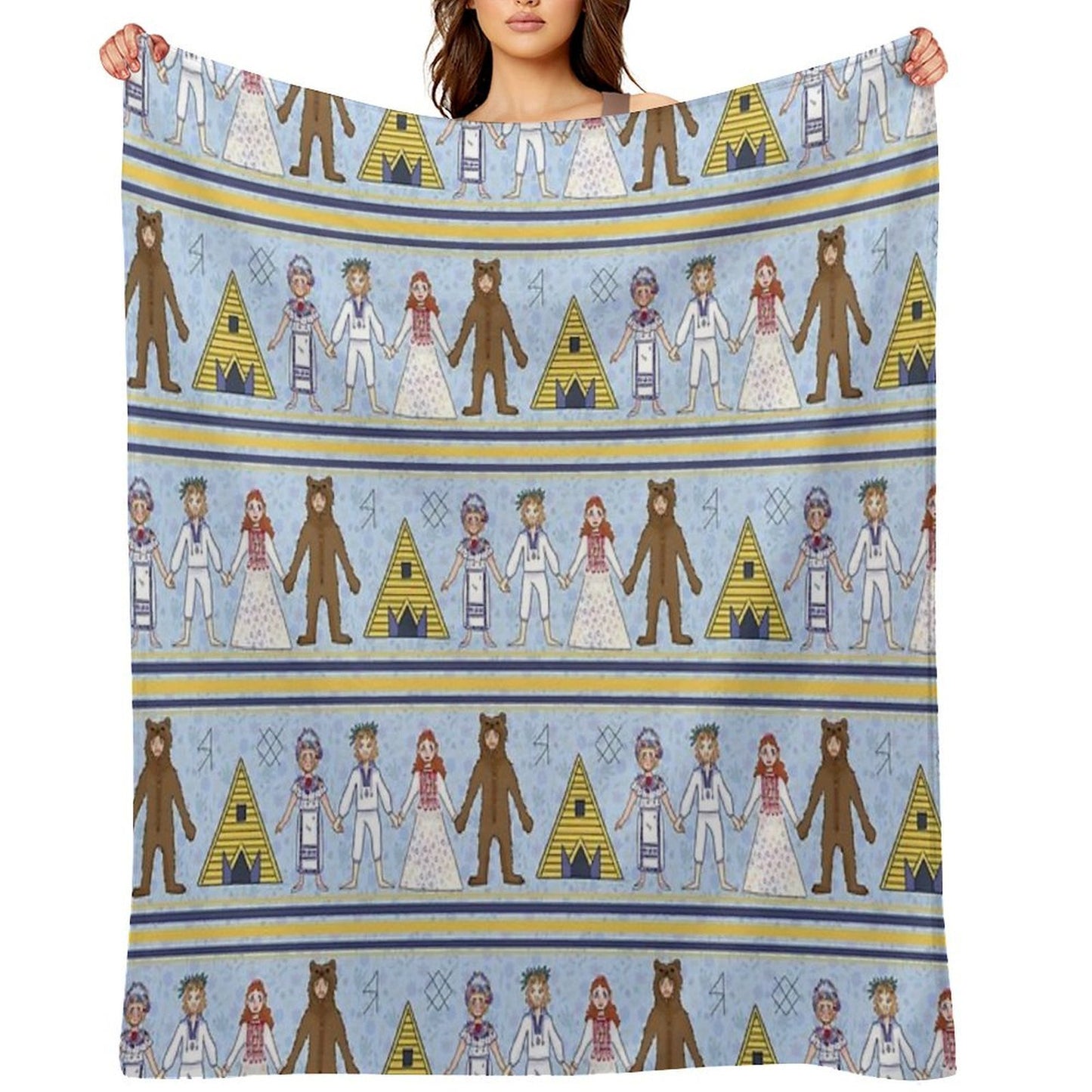 Midsommar Pattern #2 Plush Throw Blanket