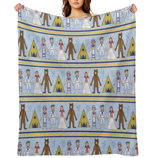 Midsommar Pattern #2 Plush Throw Blanket