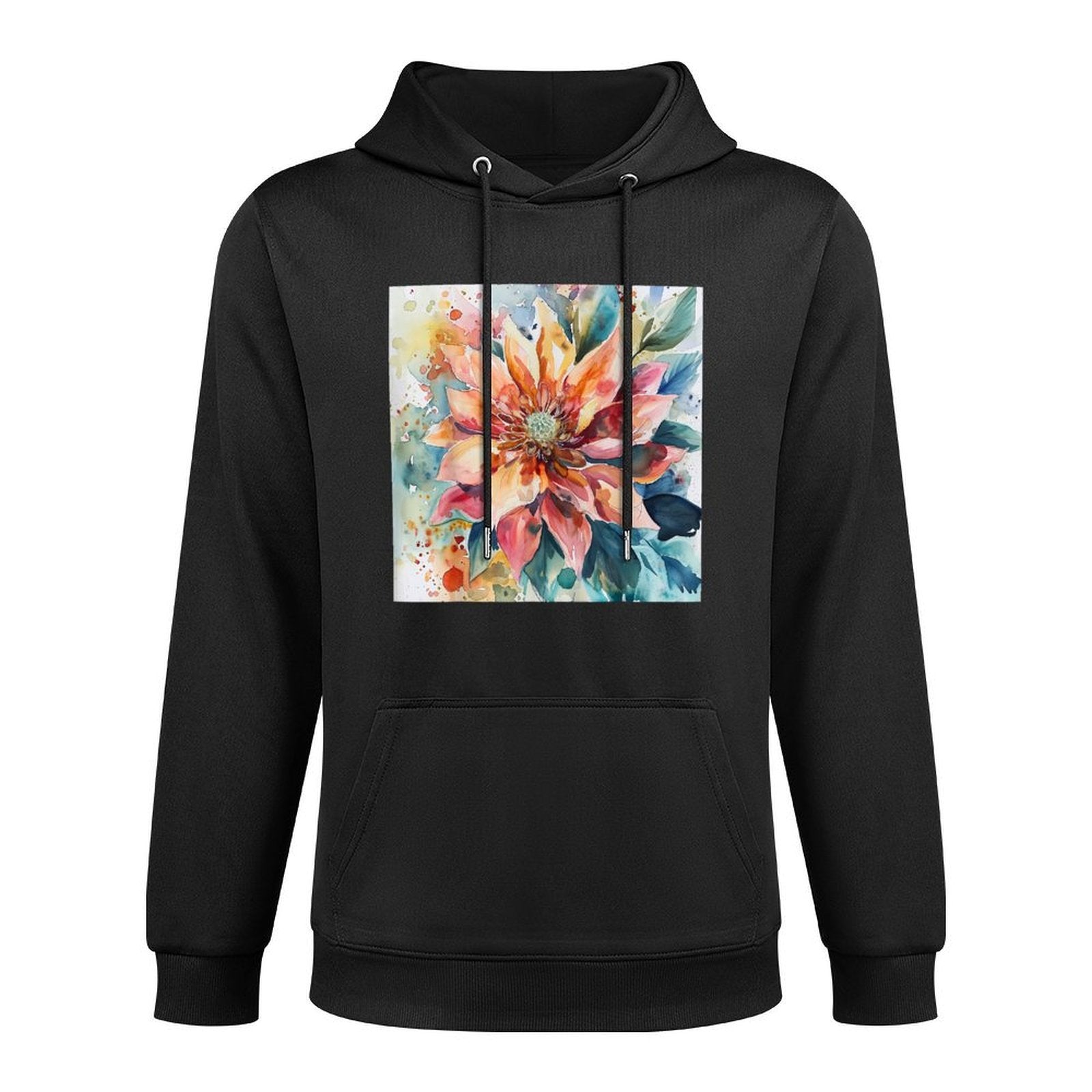 Watercolor Boho Flower Easy Care Hoodie