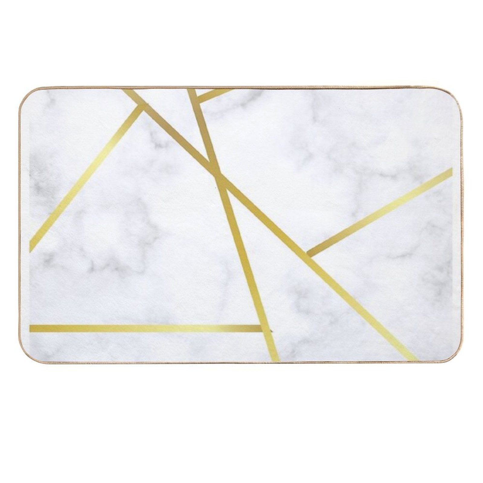 Gold Marble on White  Easy To Clean Bath Mat
