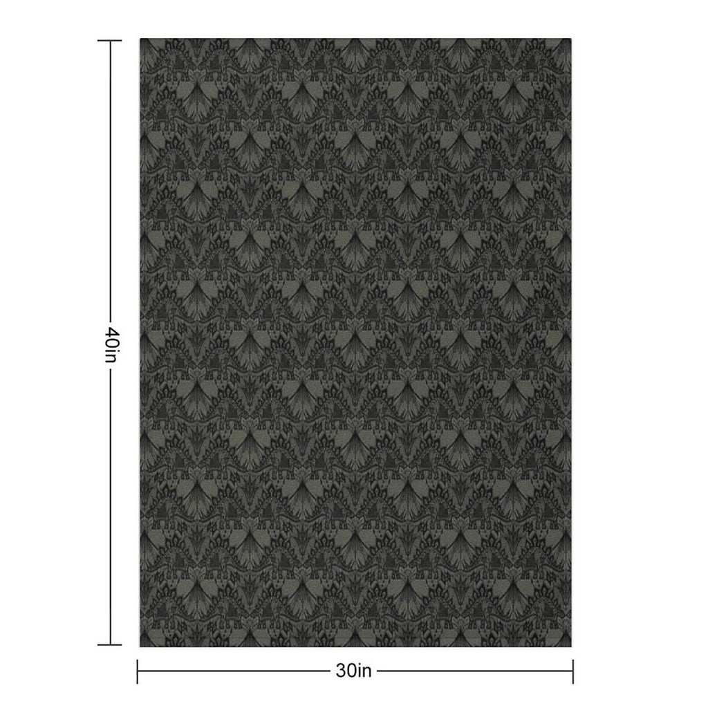Stegosaurus Lace - Black  Grey Lightweight Throw Blanket
