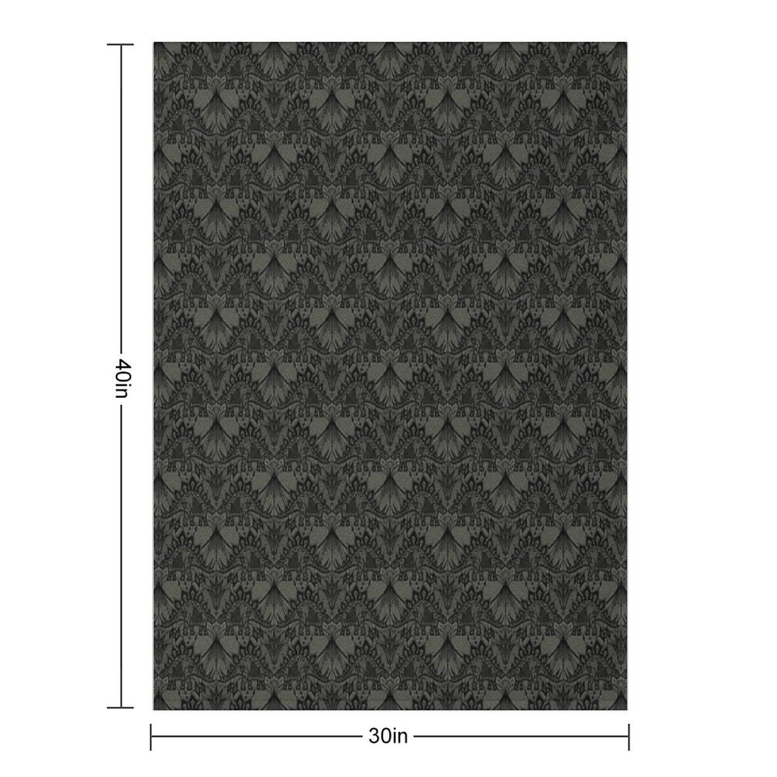 Stegosaurus Lace - Black  Grey Lightweight Throw Blanket