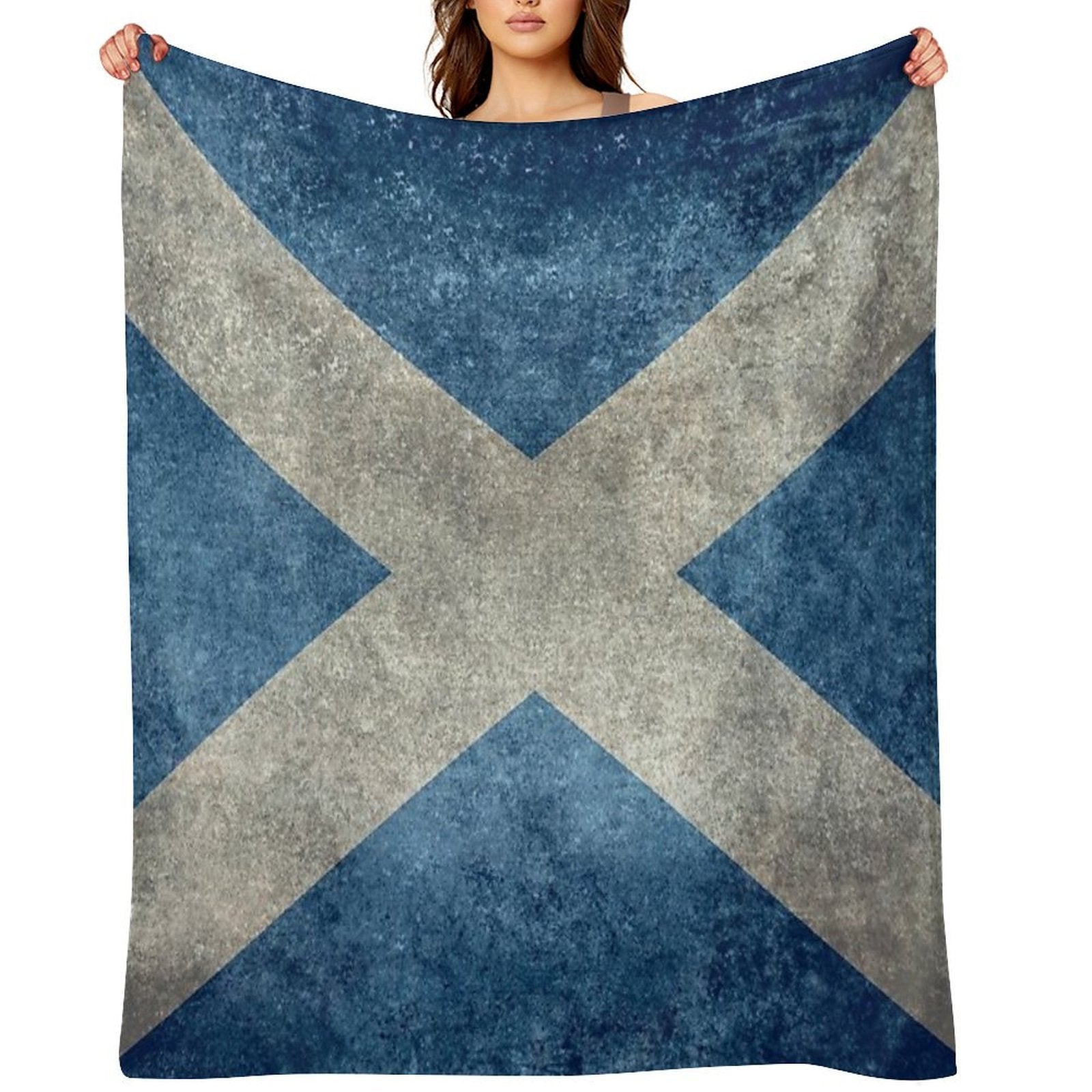 Flag of Scotland - Grungy Vintage Version Versatility Throw Blanket
