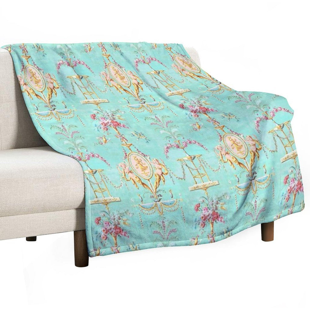 Marie Antoinette French Rococo Paris Pattern Quick-dry Throw Blanket