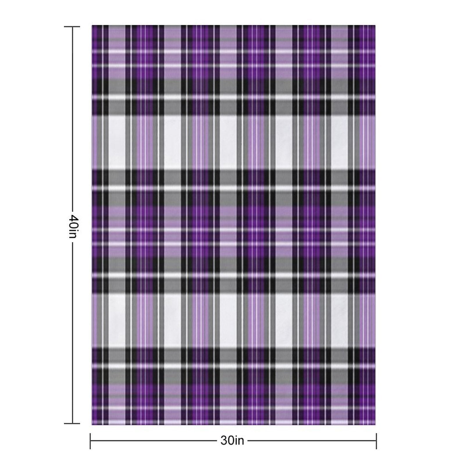 Purple And Black Plaid Sustainable Throw Blanket