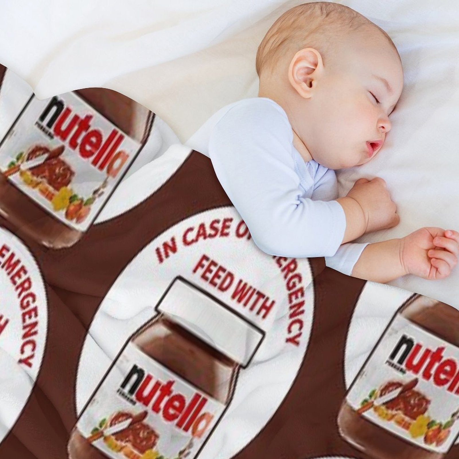 In Case Of Emergency Feed With Nutella Wrinkle-free Throw Blanket