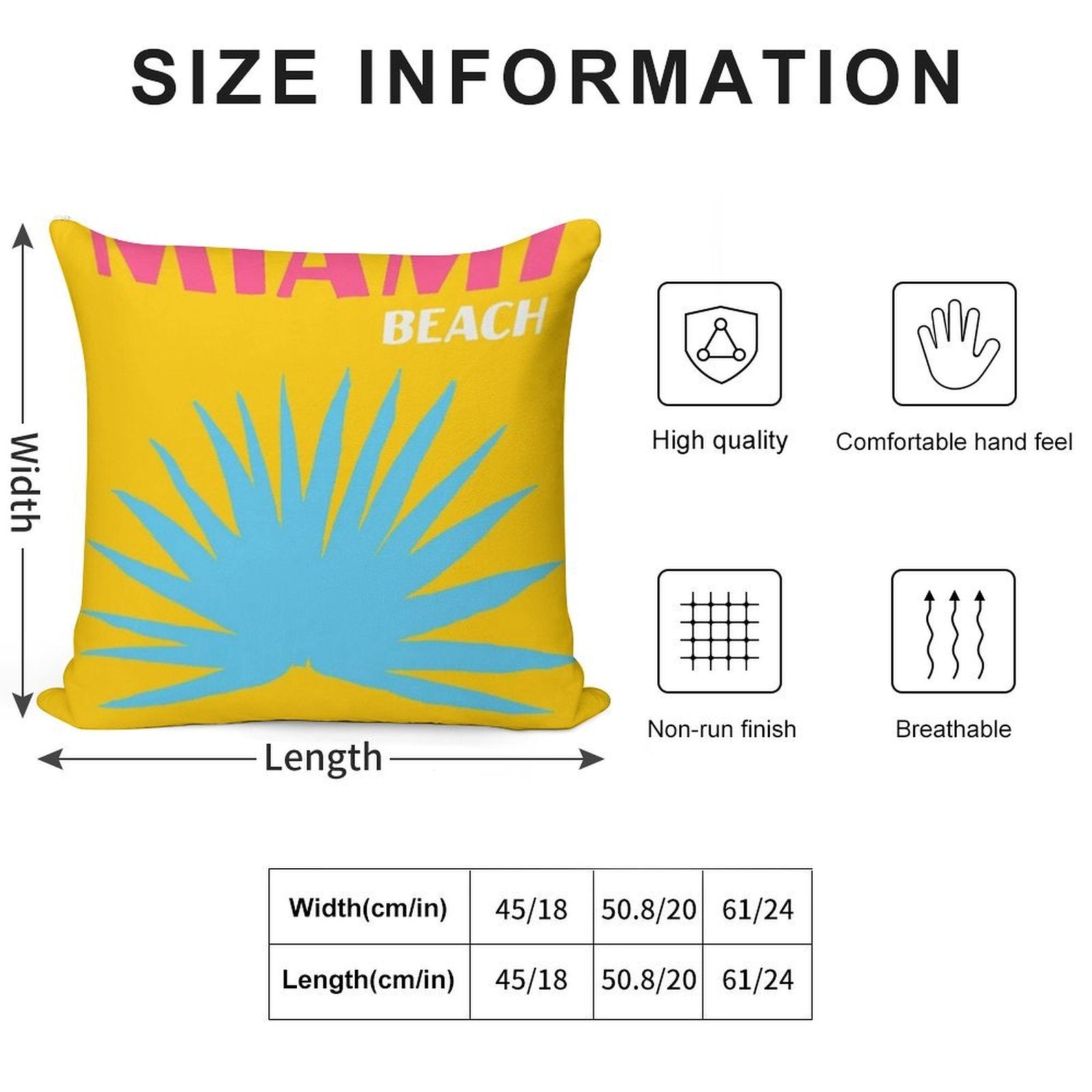 Miami Beach Asouline Soft High-Density Material Throw Pillow