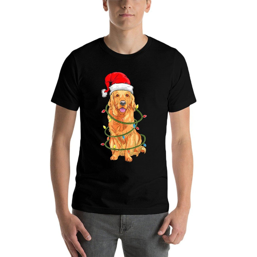 Christmas Dog, Christmas Golden Retriever Pajama  Oversized Silhouette T-Shirt