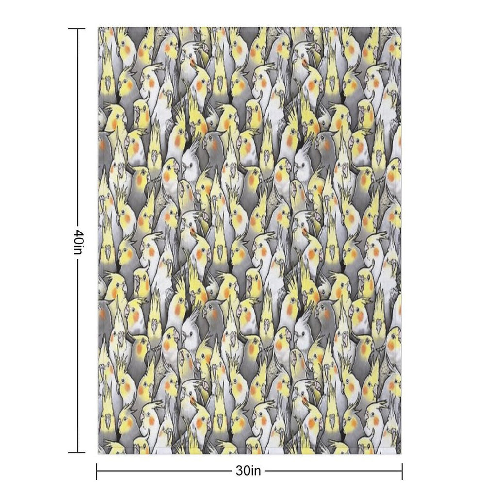 Cockatiels Galore Gift-ready Throw Blanket