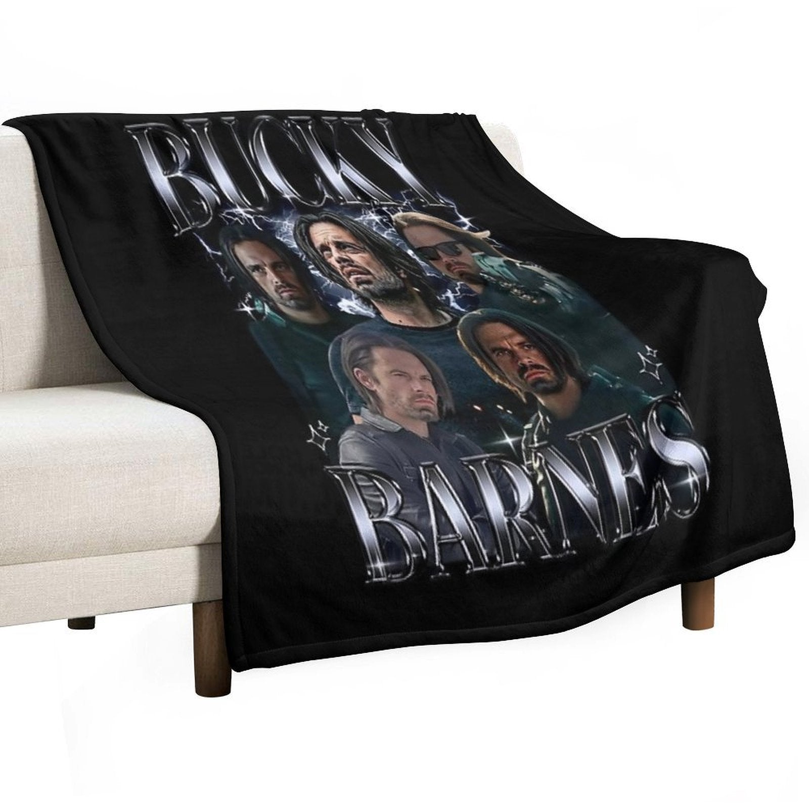 Bucky Barnes Thunderbolts Sebastian Stan Winter Soldier Avengers Superhero Captain America Movies Poster Multi-functional Throw Blanket