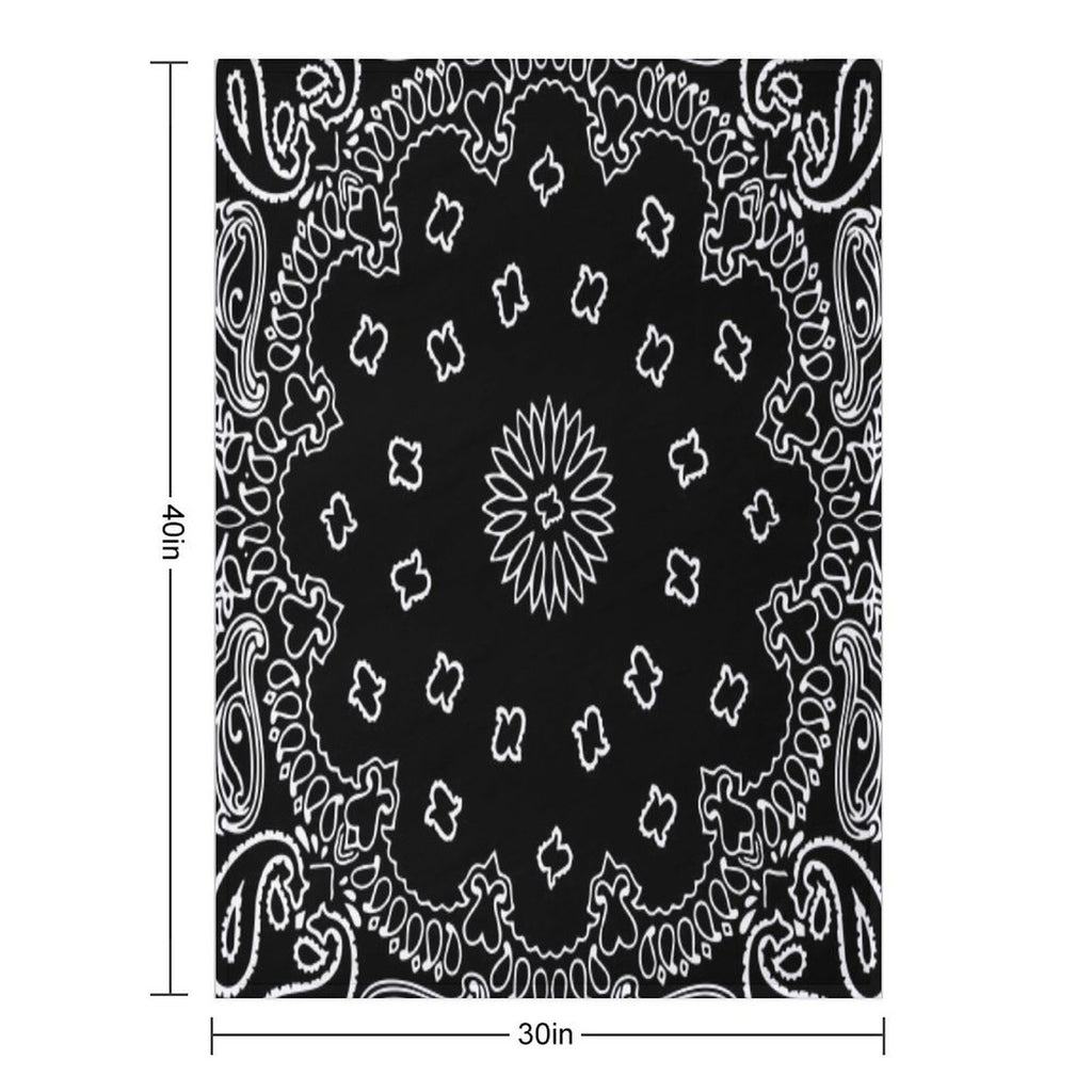 Black Bandana Lightweight Throw Blanket