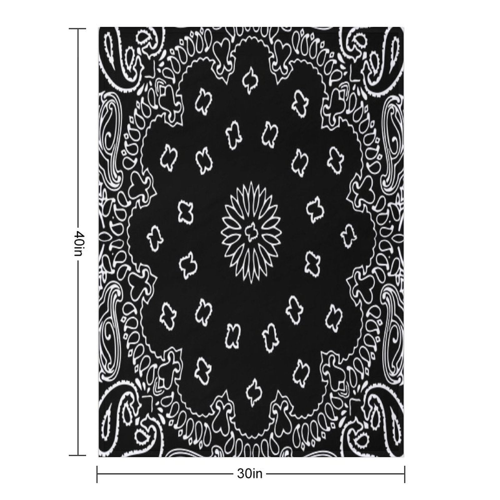 Black Bandana Lightweight Throw Blanket