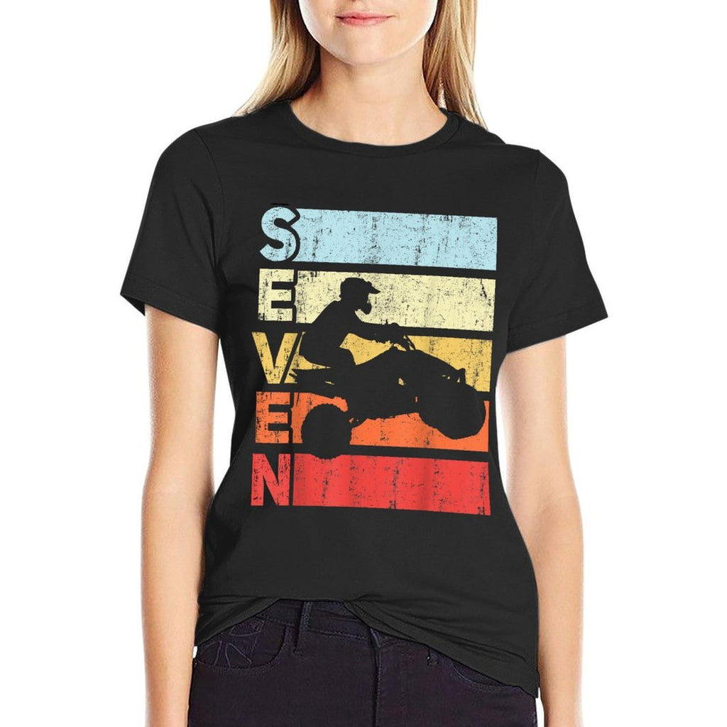 ATV 7th Birthday Party ATV 4 Wheeler Quad Theme Birthday  Durable T-Shirt