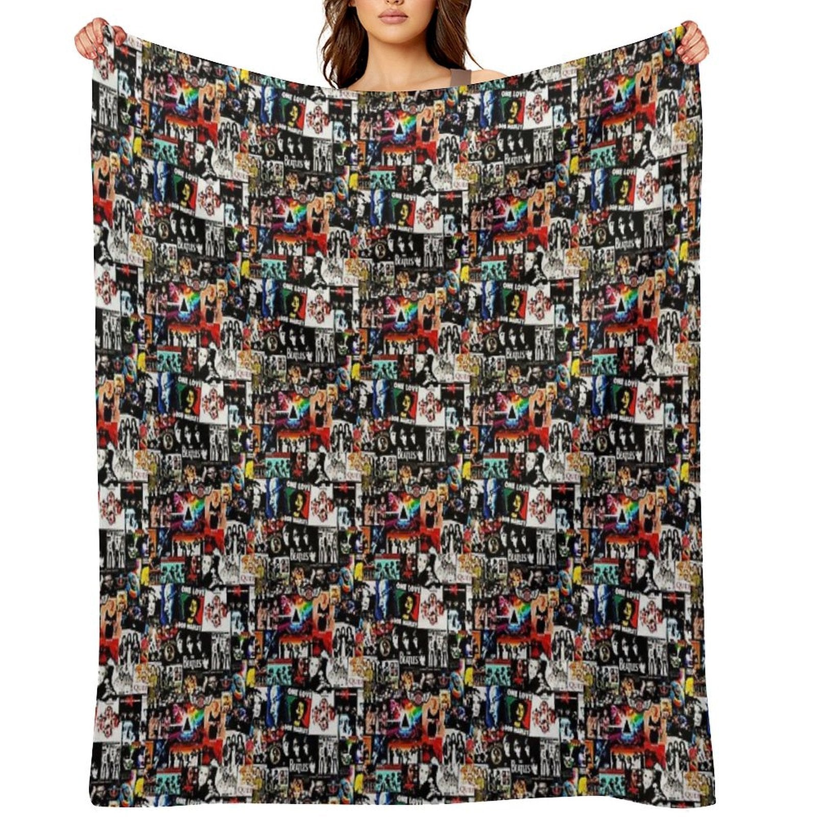 Rock Collage Anti-pilling Throw Blanket