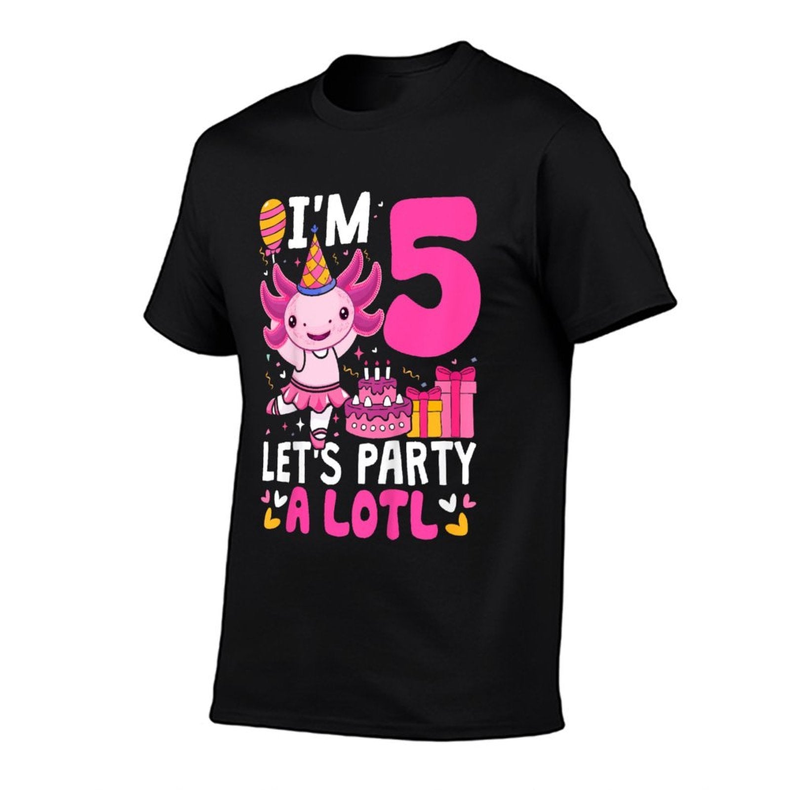 Kids 5th Birthday Girl Axolotl Kids Five Year Old Birthday Comfortable T-Shirt