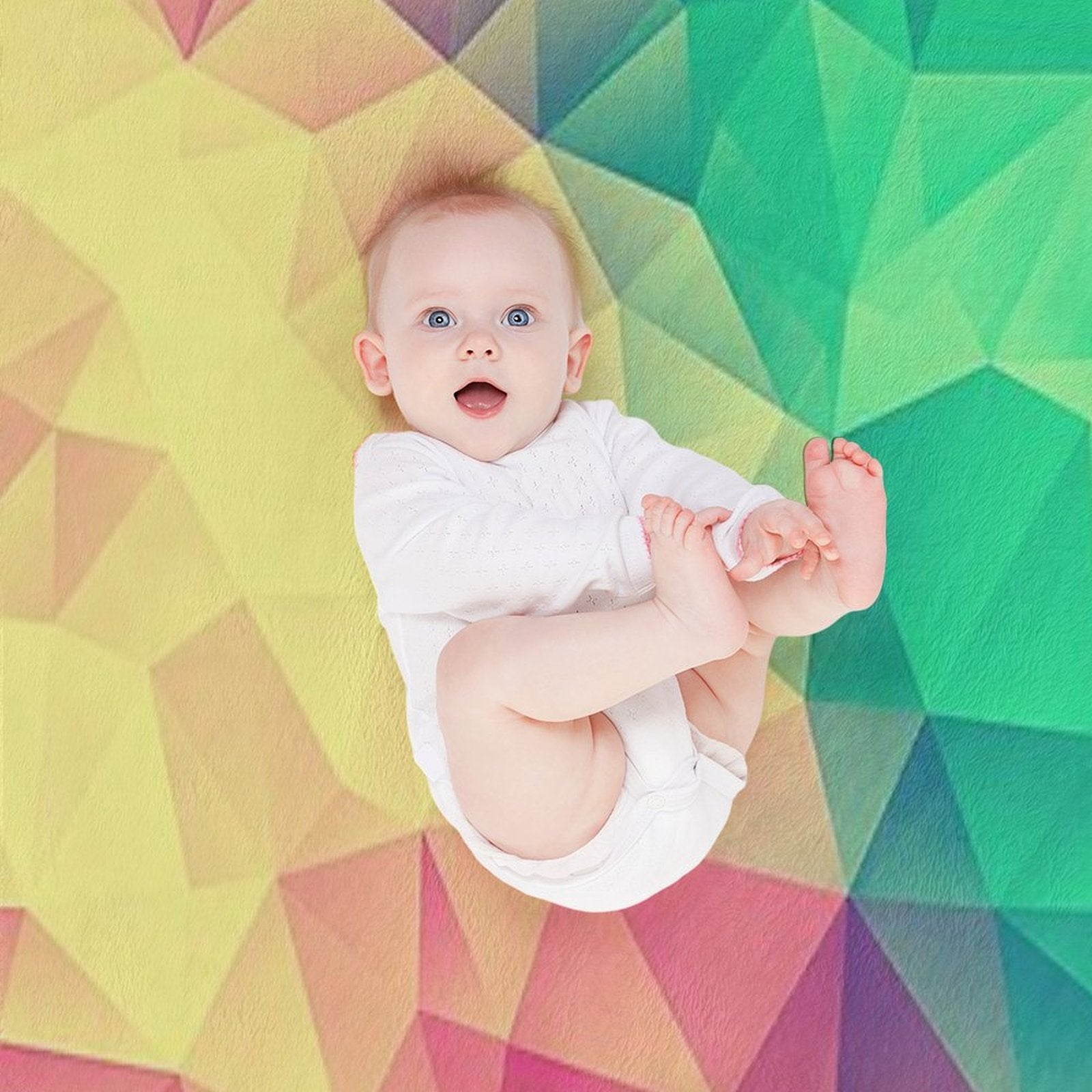 Abstract Polygon Multi Color Cubism Low Poly Triangle Pride  LGBT Design Shrink-resistant Throw Blanket