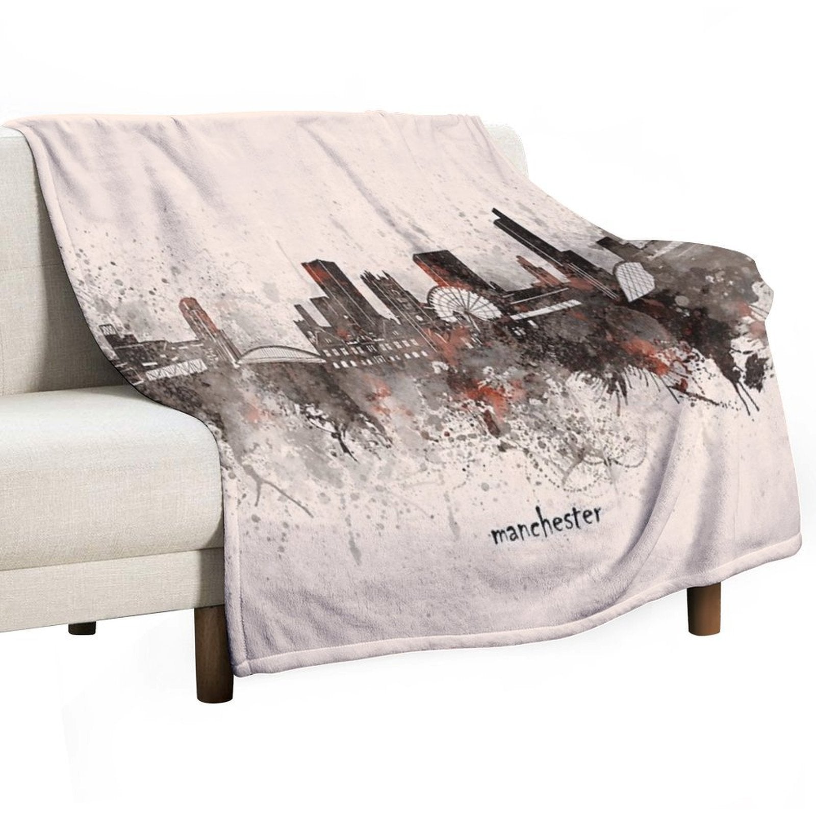 Manchester Skyline Anti-pilling Throw Blanket