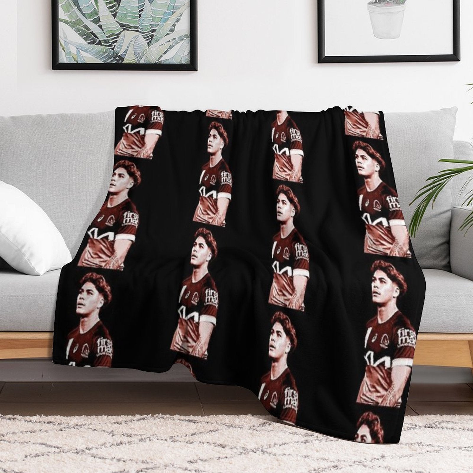 Reece Walsh NRL Orange Posterized Multi-functional Throw Blanket